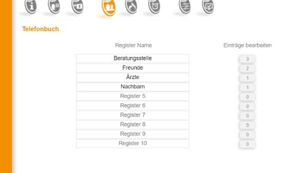 Screenshot eines PC-Programms, mit dem das TeleCare eingerichtet wird