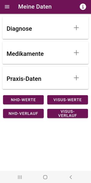 Screenshot Makula-App Daten